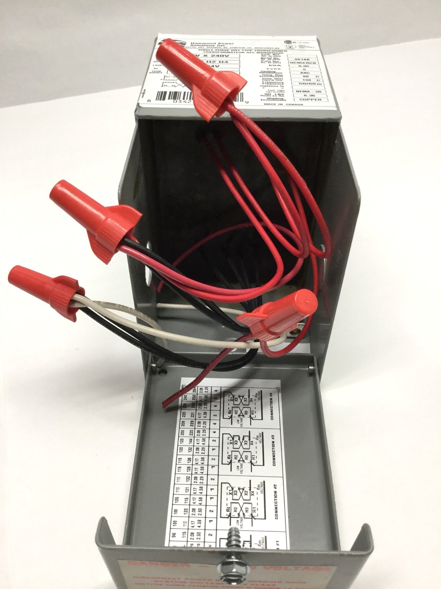 Used Hammond HPS QC05ERCB Buck-Boost Transformer 0.05kVA, 120/240V Pri, 12/24V Sec