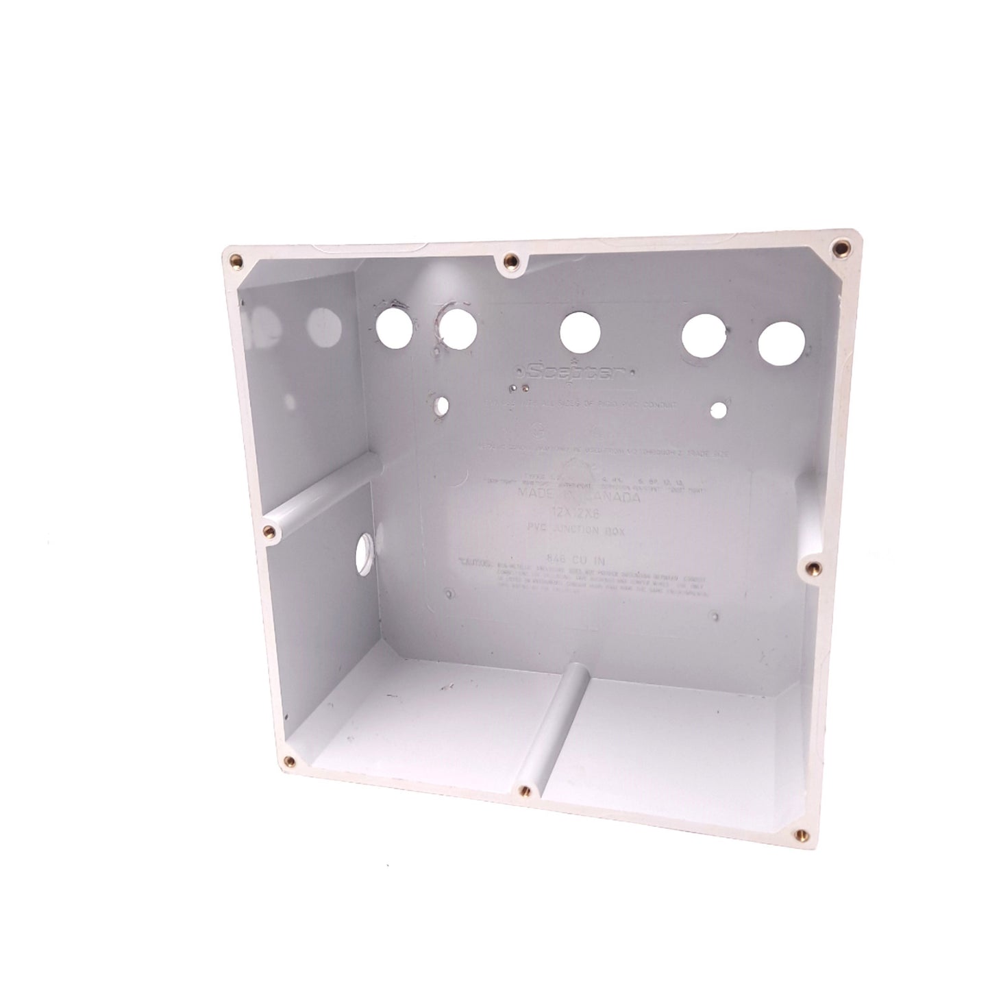 Used Scepter 077666 PVC Electrical Enclosure Junction Box Dimensions 12 x 12 x 6"