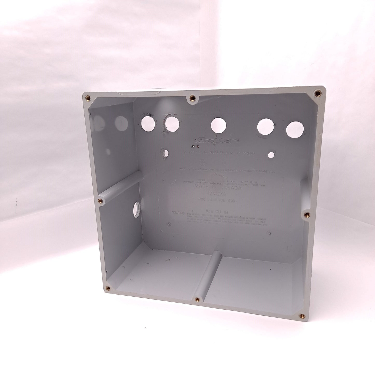 Used Scepter 077666 PVC Electrical Enclosure Junction Box Dimensions 12 x 12 x 6"