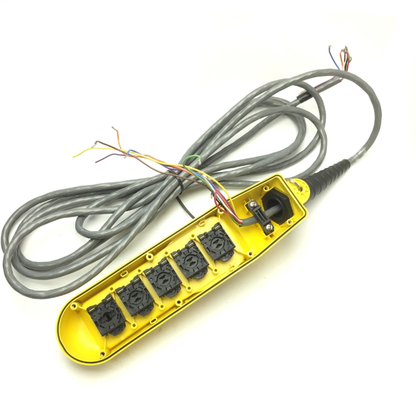 Used Allen Bradley 800FC-5Z 22.5mm Pushbutton Enclosure Pendant Station 5 Hole Yellow