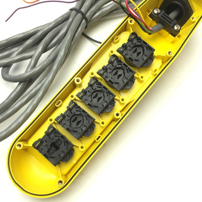 Used Allen Bradley 800FC-5Z 22.5mm Pushbutton Enclosure Pendant Station 5 Hole Yellow