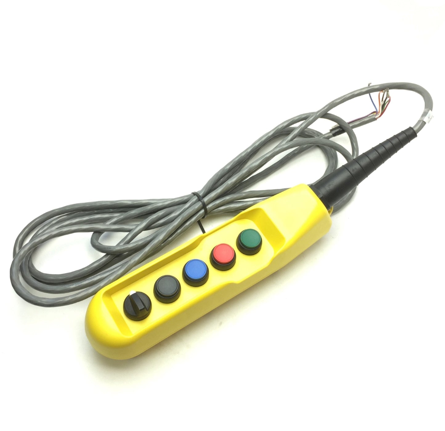 Used Allen Bradley 800FC-5Z 22.5mm Pushbutton Enclosure Pendant Station 5 Hole Yellow