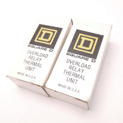 New – Open box Lot of 2 Square D B8-20 Thermal Overload Relay, 5.74 to 6.35 A, Type S/B