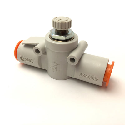 New – Open box Lot of 3 SMC AS4002F-13 Pneumatic Inline Flow Speed Control Fitting, 1/2" Tube