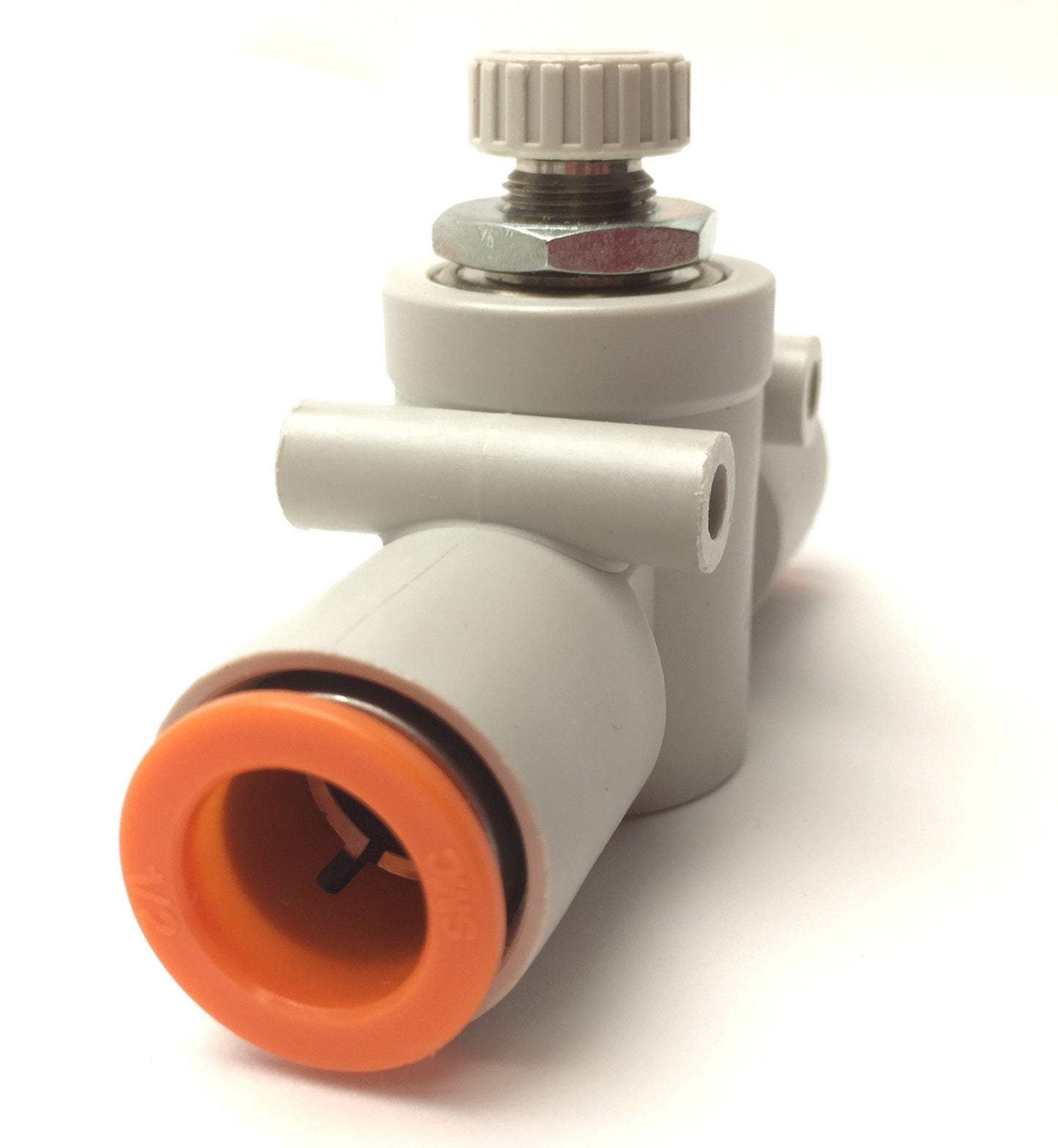 New – Open box Lot of 3 SMC AS4002F-13 Pneumatic Inline Flow Speed Control Fitting, 1/2" Tube