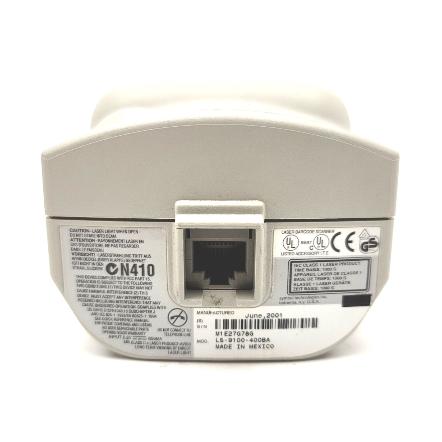 Used Symbol LS-9100-400BA Omni Directional Barcode Scanner 5VDC, 20 Line, 8" Range