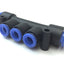 New – Open box Lot of 3 SMC KM13-08-10-3 One-Touch Pneumatic Push Connect Manifold 10mm, 5/16"