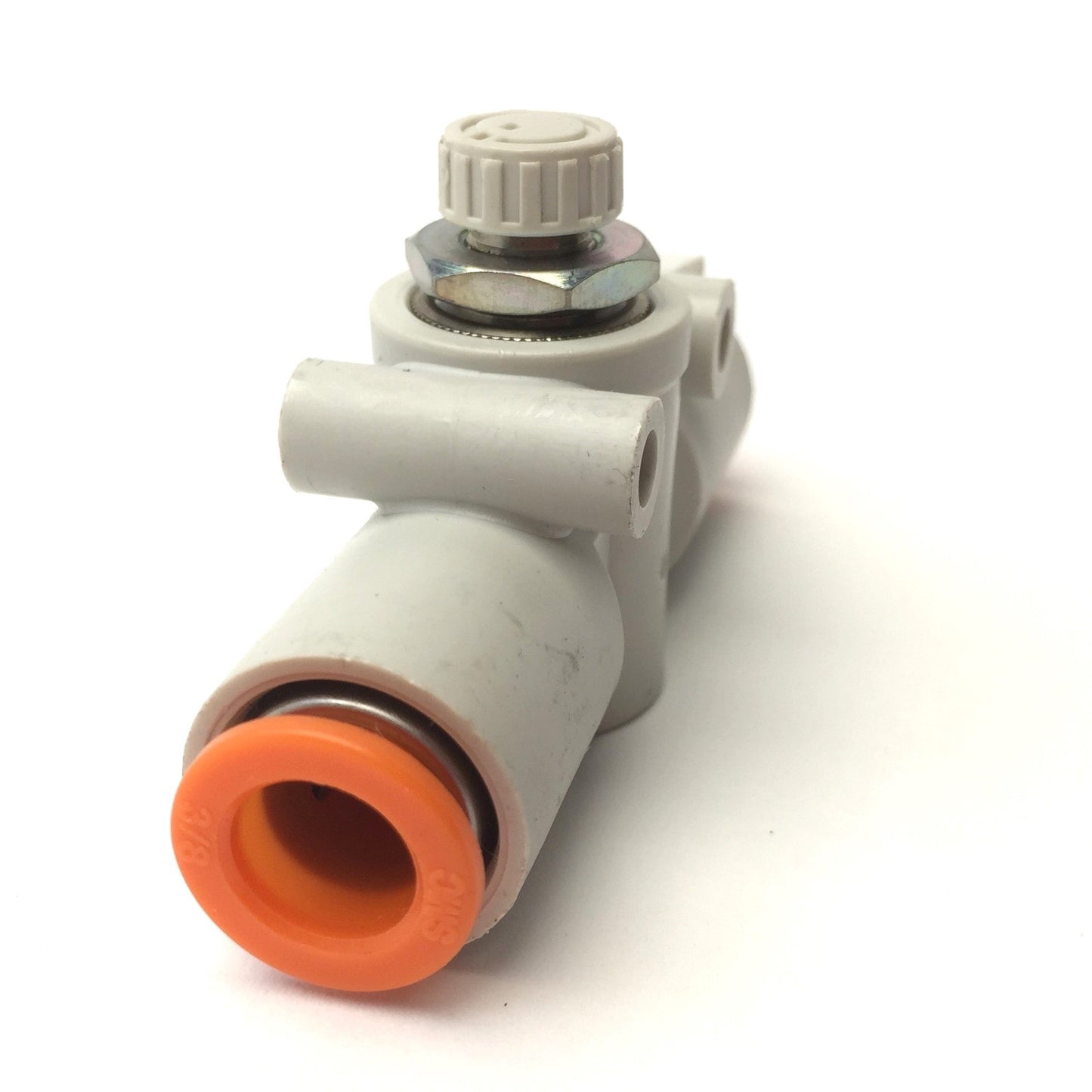 New – Open box Lot of 2 SMC AS3002F-11 Pneumatic Inline Flow Speed Control Fitting, 3/8" Tube