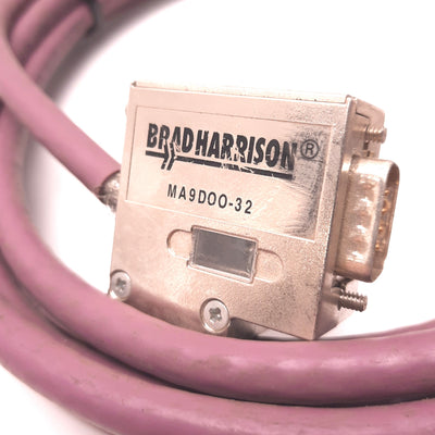 Used Brad Harrison MA9D00-32 D-Sub Cable, Male to Male, D-Sub 9 Pin, 10 Foot Length