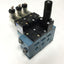 Used Manifold of (3x) MAC 45A-LAC-DDAJ-1KJ 4-Way Solenoid Valves 24VDC, 1/8" NPT Base