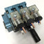 Used Manifold of (3x) MAC 45A-LAC-DDAJ-1KJ 4-Way Solenoid Valves 24VDC, 1/8" NPT Base