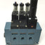 Used Manifold of (3x) MAC 45A-LAC-DDAJ-2KJ 4-Way Solenoid Valves 24VDC, 1/8" NPT Base
