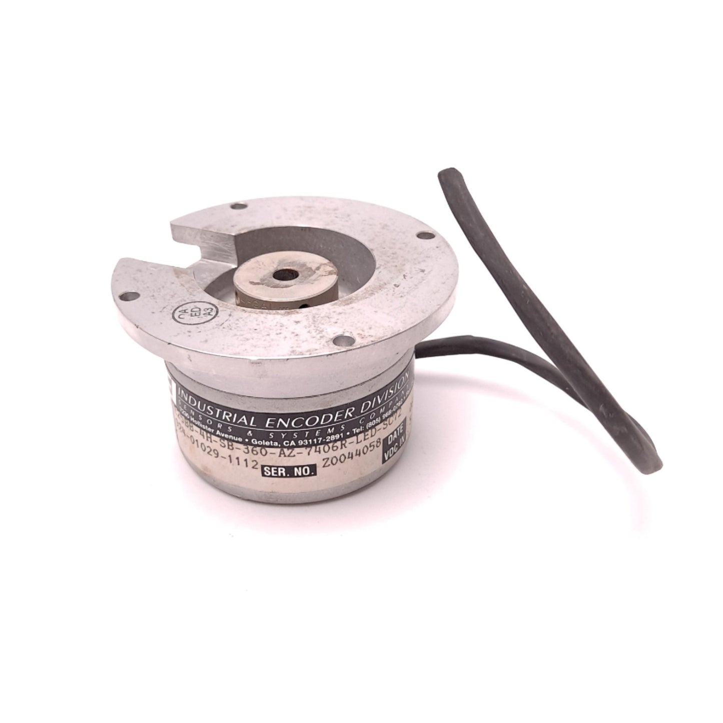 Used BEI E25BB-4H-SB-360-AZ-7406R-LED-SC72 Incremental Optical Encoder, 360 cycle/rev