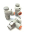 New – Open box Lot of 3 SMC AS3201F Speed Flow Control Fitting, 3/8" Port, Meter Out, 3/8" Tube