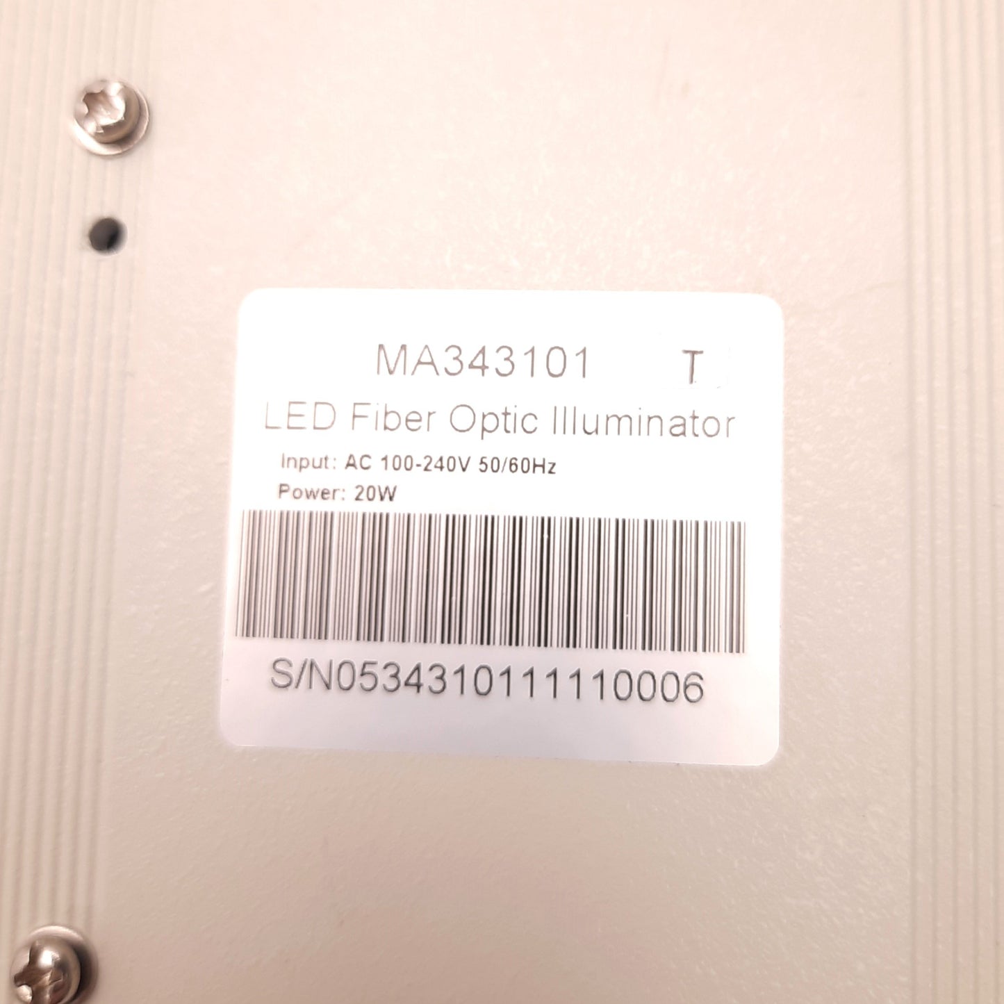 Used YCS MA343101 Fiber Optic Illuminator 100-240v AC, 20W,6400K, 5/8" Adapter