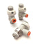 Used Lot of 3 SMC AS2201FS Speed Flow Control Fitting 1/4" Port, Meter Out, 1/4" Tube
