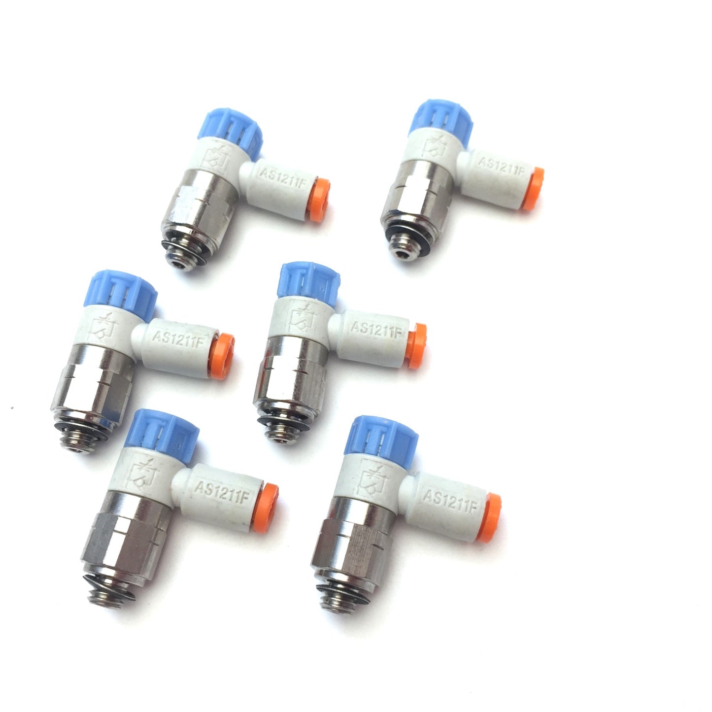 New – Open box Lot of 6 SMC AS1211F Pneumatic Speed Flow Control, Thread: M5, Tube: 1/8"