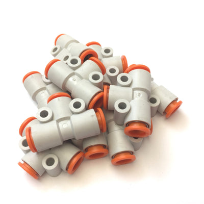 New – Open box Lot of 10 SMC KQ2T09-00 One-Touch Pneumatic Air Union Tee Fitting, 5/16" Tube