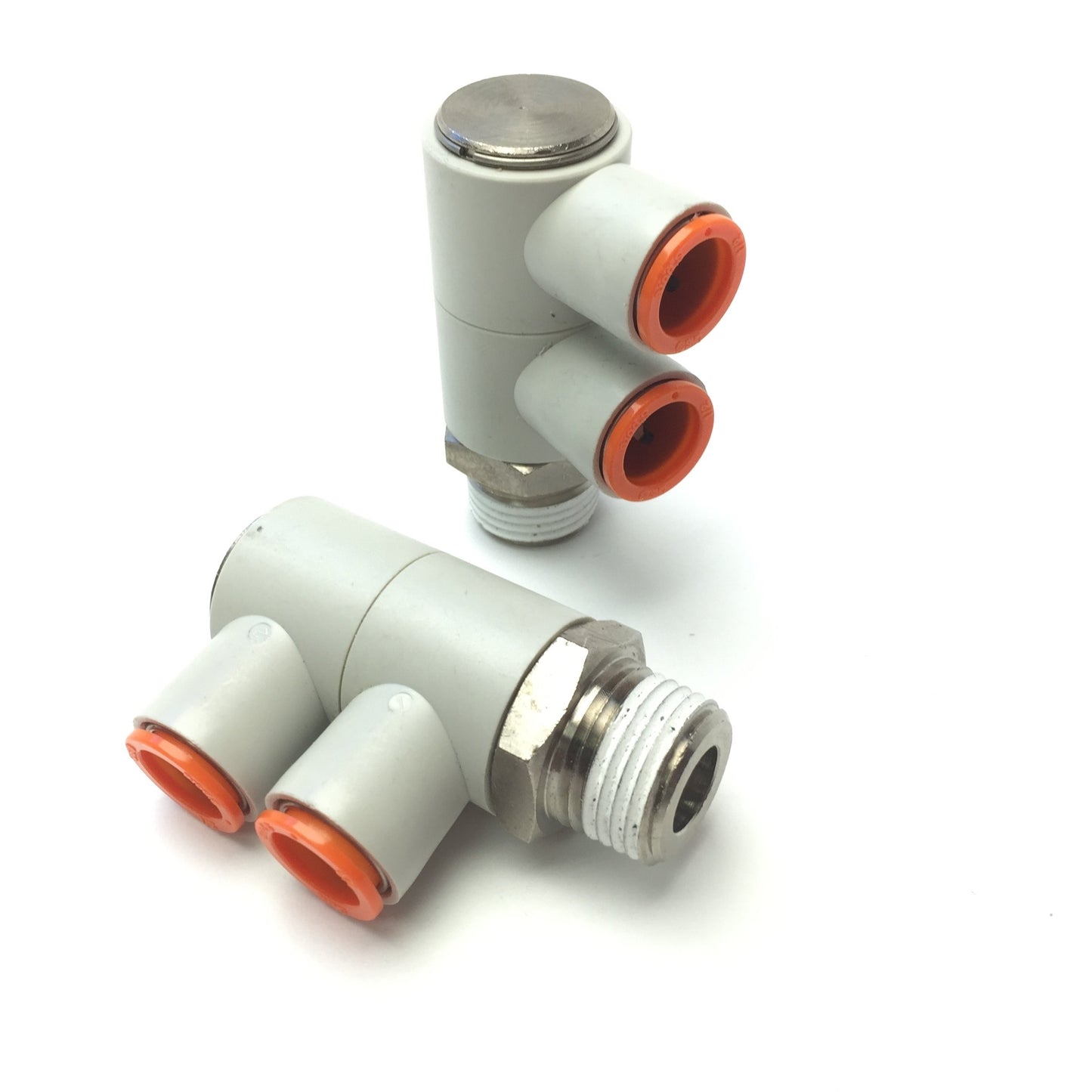 New – Open box Lot of 2 SMC KQ2VD13-37S Double Male Elbow Pneumatic Fitting 1/2" Tube, 1/2" NPT