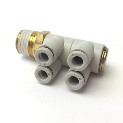 New – Open box Lot of 3 SMC KQ2ZD04-02AS Double Universal Male Elbow Pneumatic Fitting 4mm R1/4