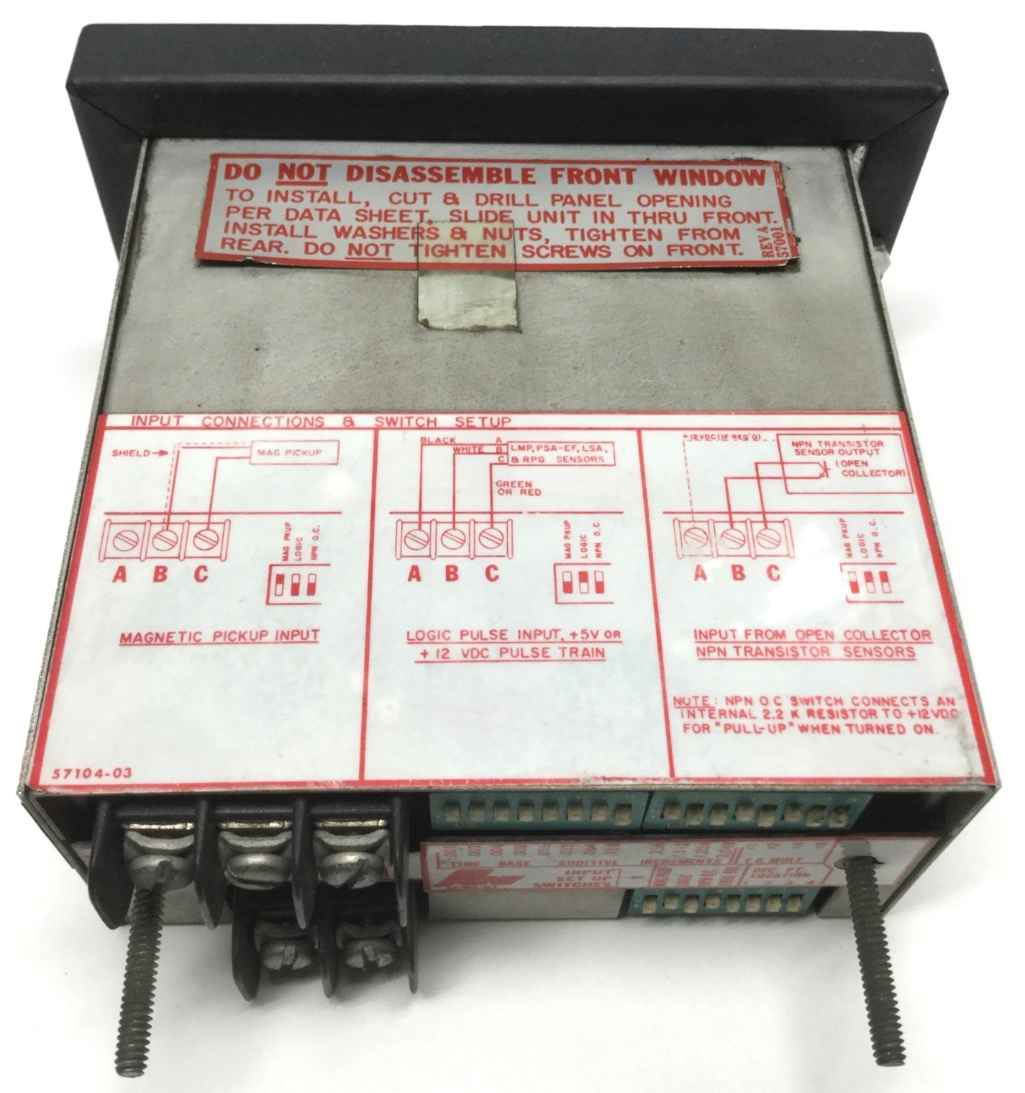 Used Red Lion Ditak II D Digital Tachometer 4-Digit LED Panel Meter, 115VAC