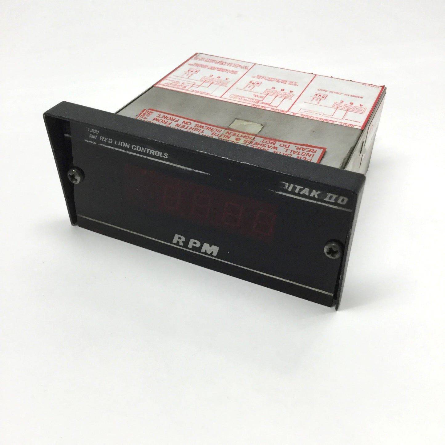 Used Red Lion Ditak II D Digital Tachometer 4-Digit LED Panel Meter, 115VAC