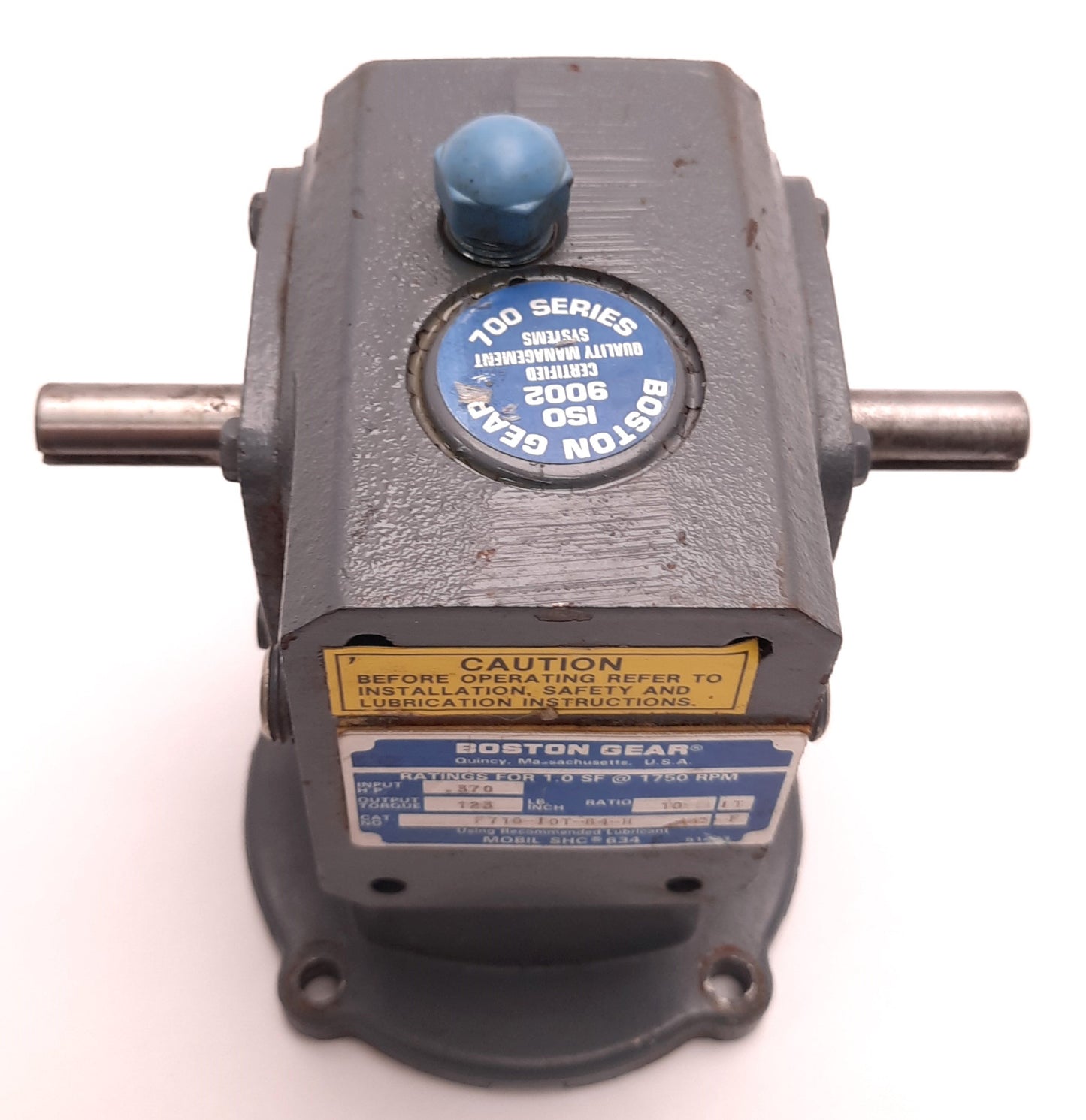 Used Boston Gear F710-10T-B4-H Speed Reducer,Single, 10:1, 0.37 HP, 123 In-Lbs, Quill