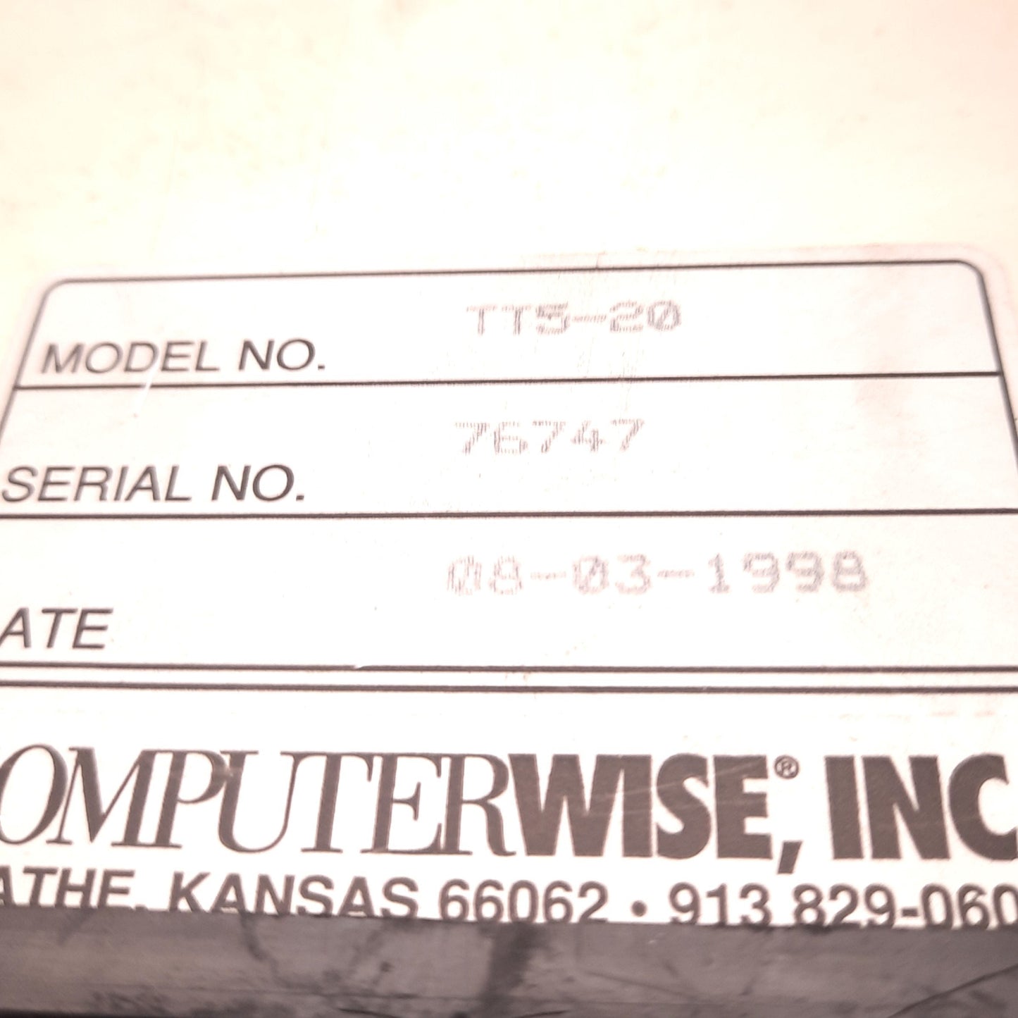 Used Computer-Wise TT5-20 Transterm 5 Data Terminal Keypad, 24-Key (4x6), 175mA *Dim*