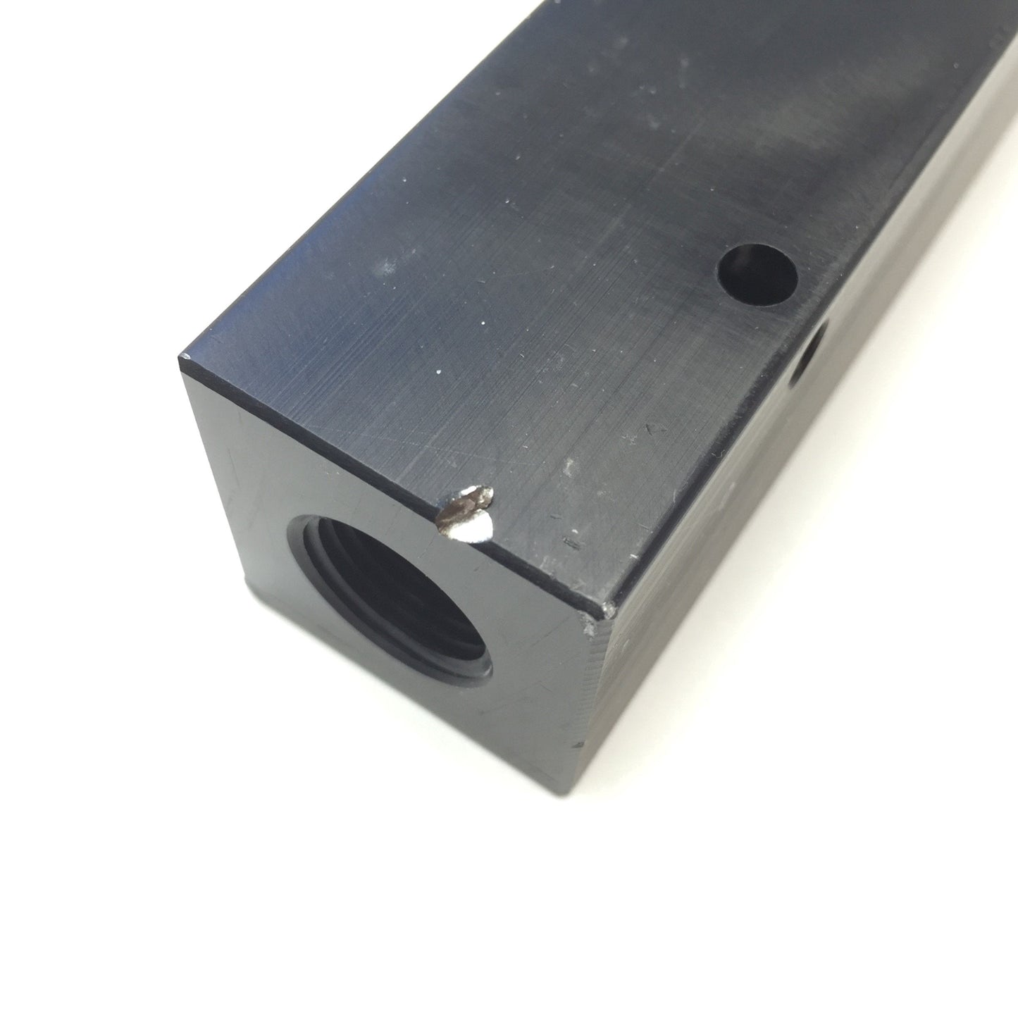Used Polyconn PCM20-250-10B 10-Outlet Anodized Aluminum Manifold, 1/4" 3/8" NPT Ports