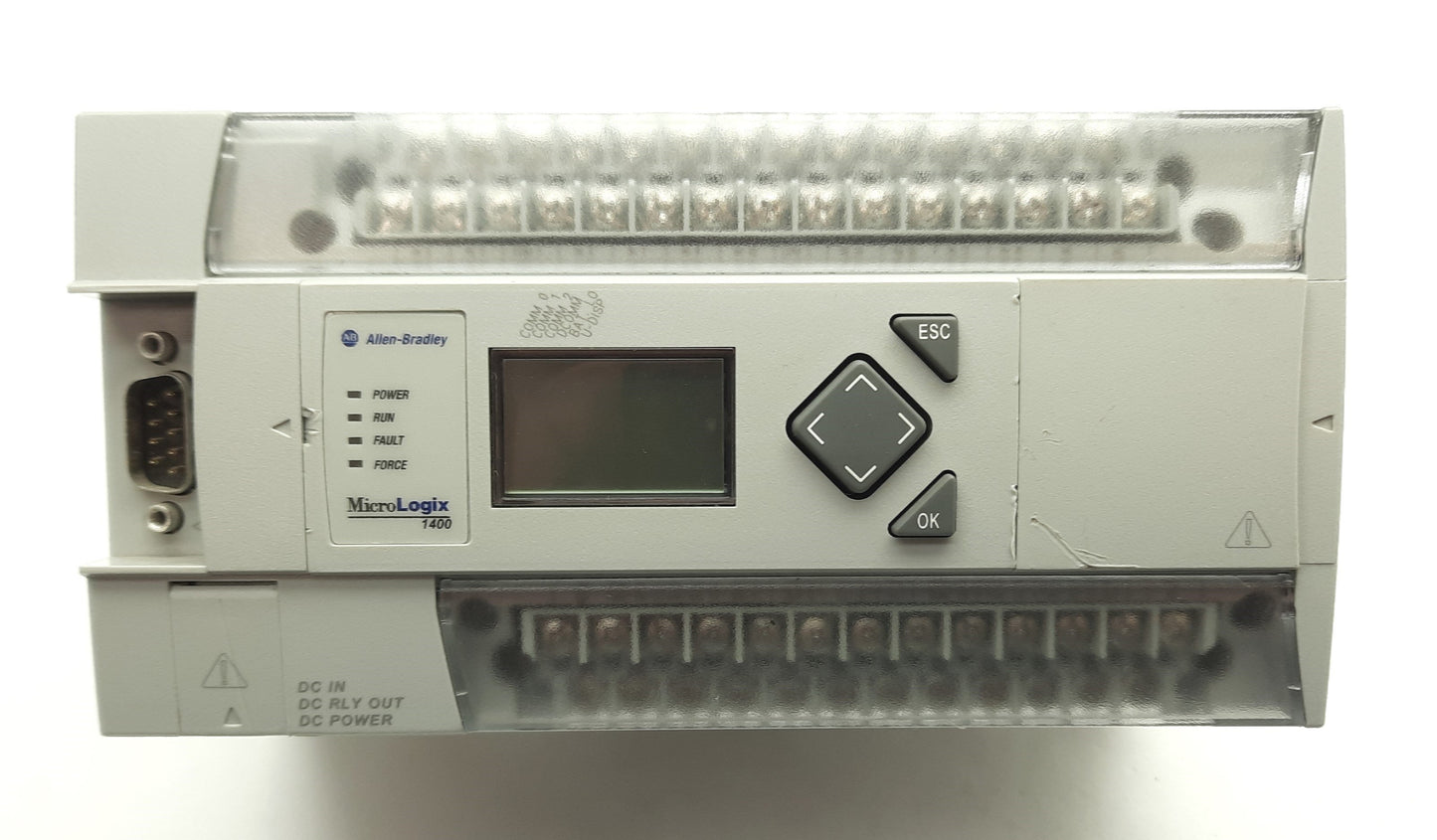 Used Allen Bradley 1766-L32BXB Series B MicroLogix 1400 PLC, I/O 32x, RS232, 24VDC