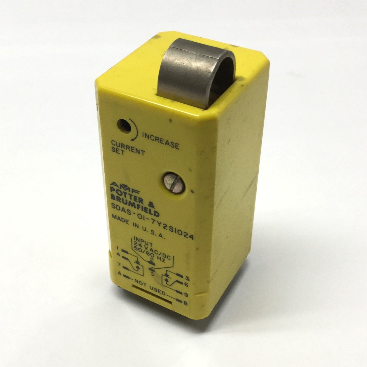 Used Potter & Brumfield SDAS-01-7Y2S1024 Current Sensor Relay, 1.5-15A AC, 24VAC/DC