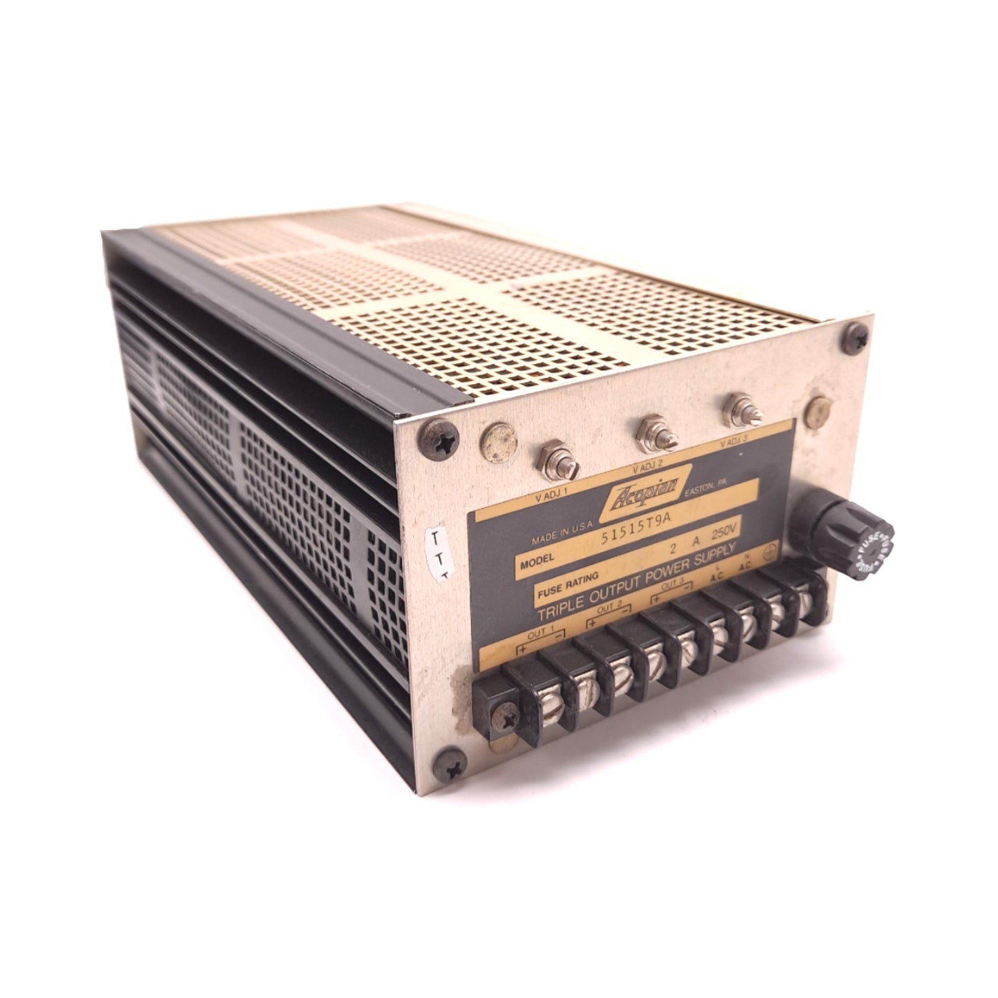 Used Acopian 51515T9A Triple Output Power Supply Fuse Rating 250V 2A