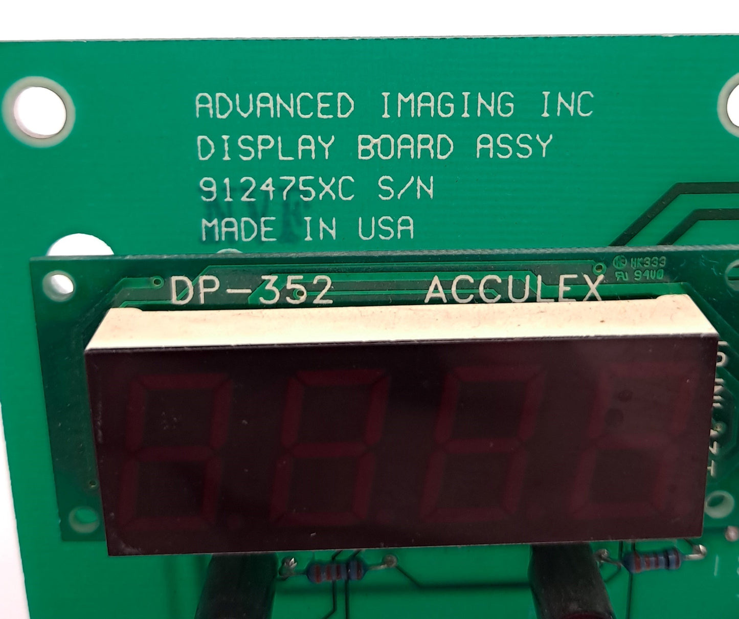 Used Advanced Imaging 912475XC Display Board Assy W/Acculex DP-352 LED Panel Meter