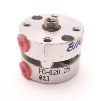 Used Bimba FO-020.25 FLAT-1 Pneumatic Cylinder 9/16" Bore, 1/4" Stroke, 10-32 Ports