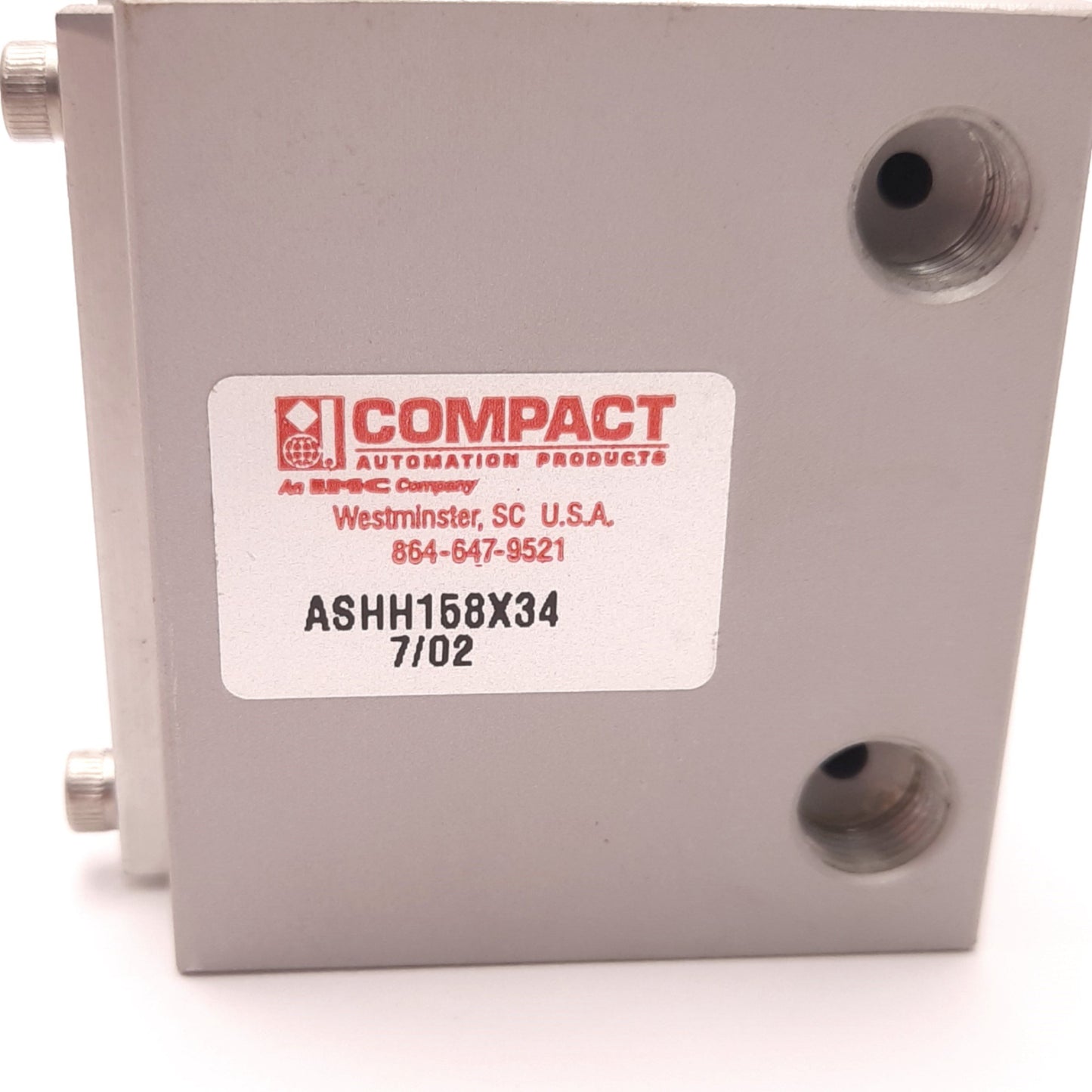 Used Compact ASHH158x34 Square Cylinder, Magnetic,End Mount, 1-5/8" Bore, 3/4" Stroke