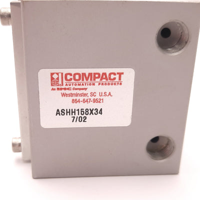 Used Compact ASHH158x34 Square Cylinder, Magnetic,End Mount, 1-5/8" Bore, 3/4" Stroke