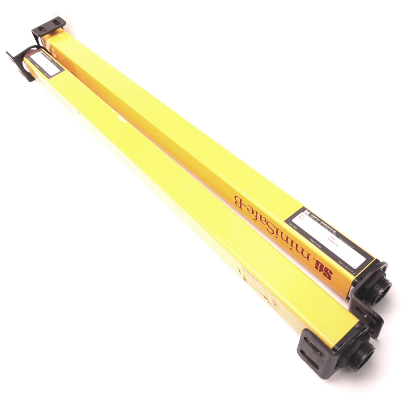 Used STI MS4320B Minisafe Light Curtain Transmitter/Receiver, 30Ft Range,0.5" Spacing