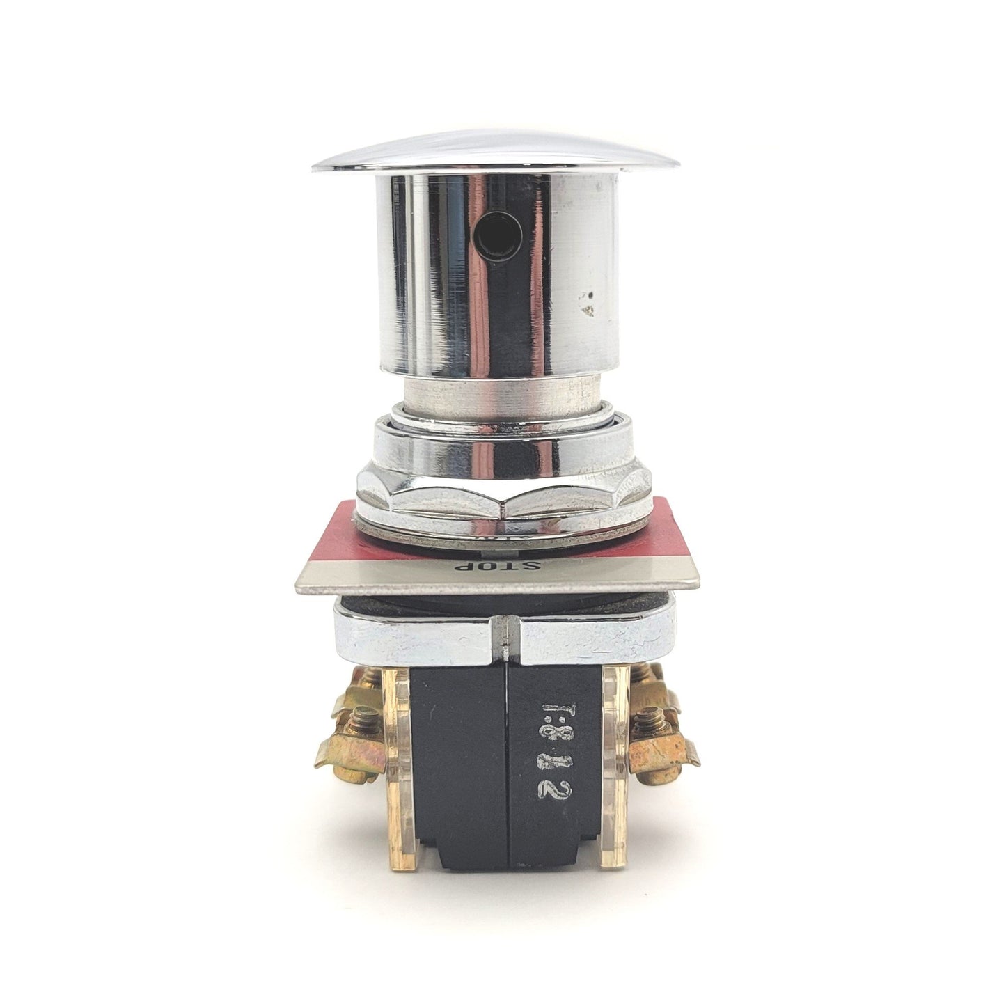 Used Furnas Electric 52PA3ACU Ser. B Momentary Push Button 30mm, Chrome, 1x NC, 1x NO