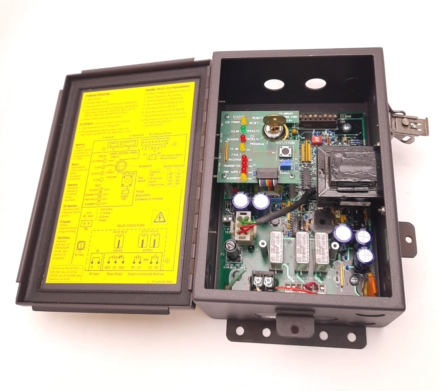 Used STI 43268-0200 MS4308B-2 Minisafe Light Curtain Controller, No Relay Cover Plate