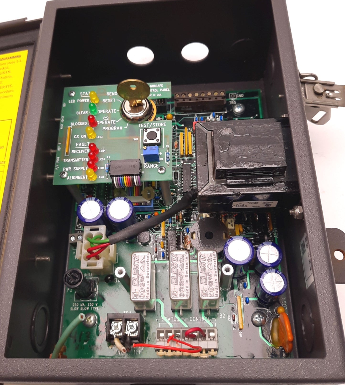 Used STI 43268-0200 MS4308B-2 Minisafe Light Curtain Controller, No Relay Cover Plate