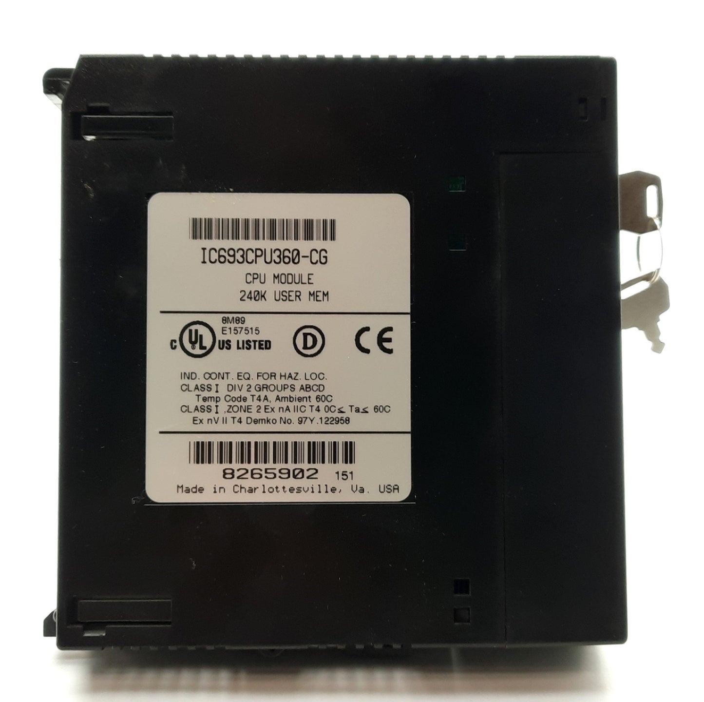 Used GE Fanuc IC693CPU360-CG Series 90-30 PLC CPU Module, 240K Memory, 25MHz