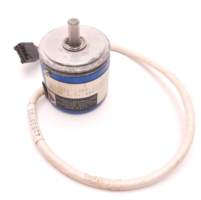 Used Dynamic Research 153/021-1000-11SAH Rotary Encoder, 10 Pin Connection,1/4" Shaft