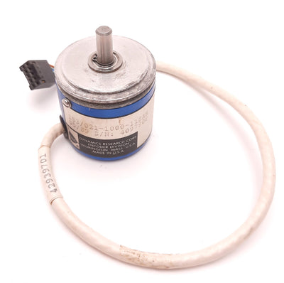 Used Dynamics Research 153/021-1000-11SAH Rotary Encoder, 10 Pin Connection,1/4" Shaft