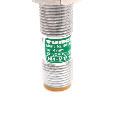 Used Turck Ni4-M12-AN6X-H1141 Inductive Proximity Sensor, 4mm, 10-30VDC, NPN N/C, M12