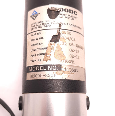 Used Aerotech 1050DC-MSOF Permanent Magnet Servo Motor, Shaft Diameter: 0.25", 1000DC