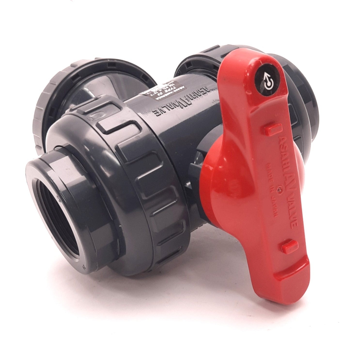 Used Asahi/America Type 23 3-Way Ball Valve, 1.5" Connections, FKM Seals, 150 Psi