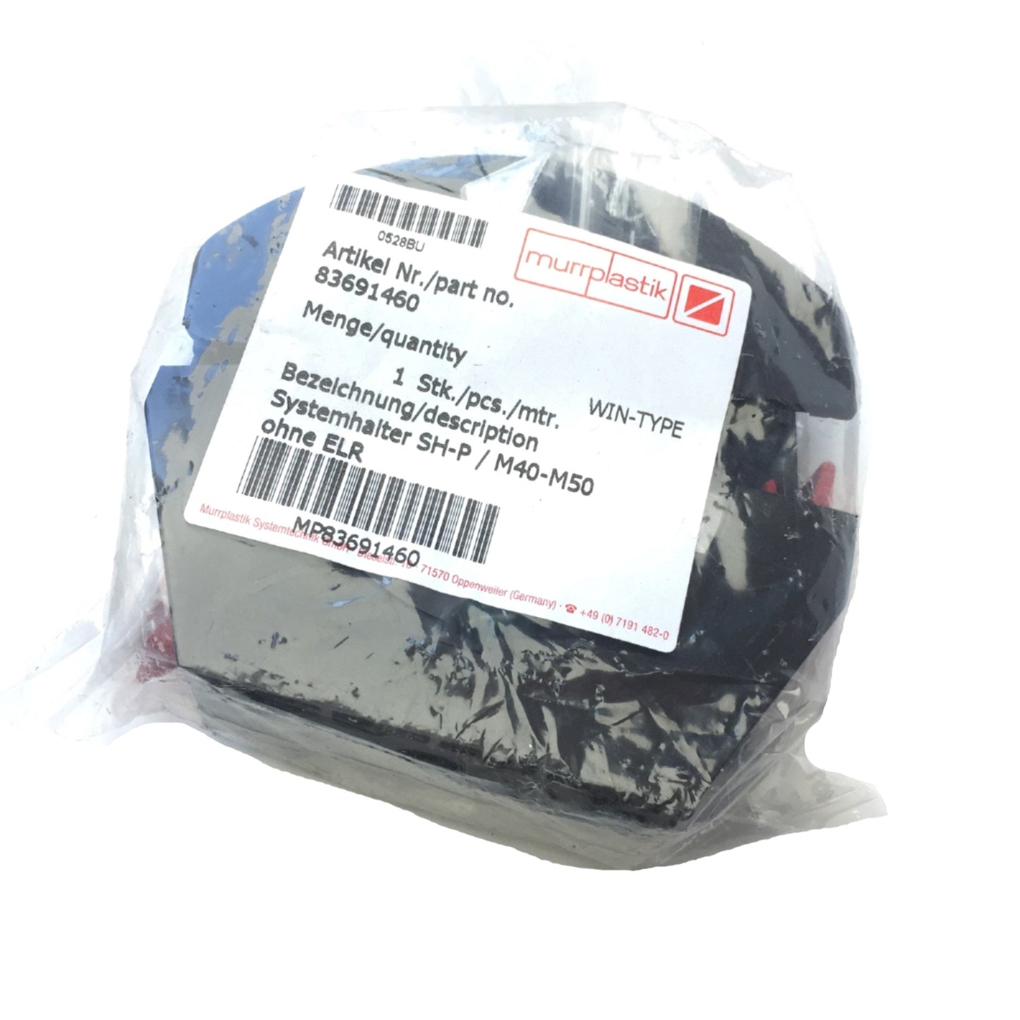 New Murrplastik 83691460 Black System Holder w/o Corrugated Insert SH-P / M40-M50