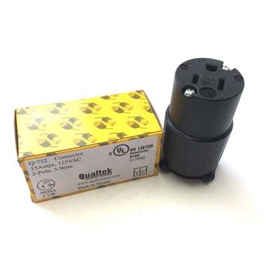 New Lot of 3 Qualtek Q-712 Electrical Female Socket, 15A 125VAC, 2P, 3W NEMA 5-15R