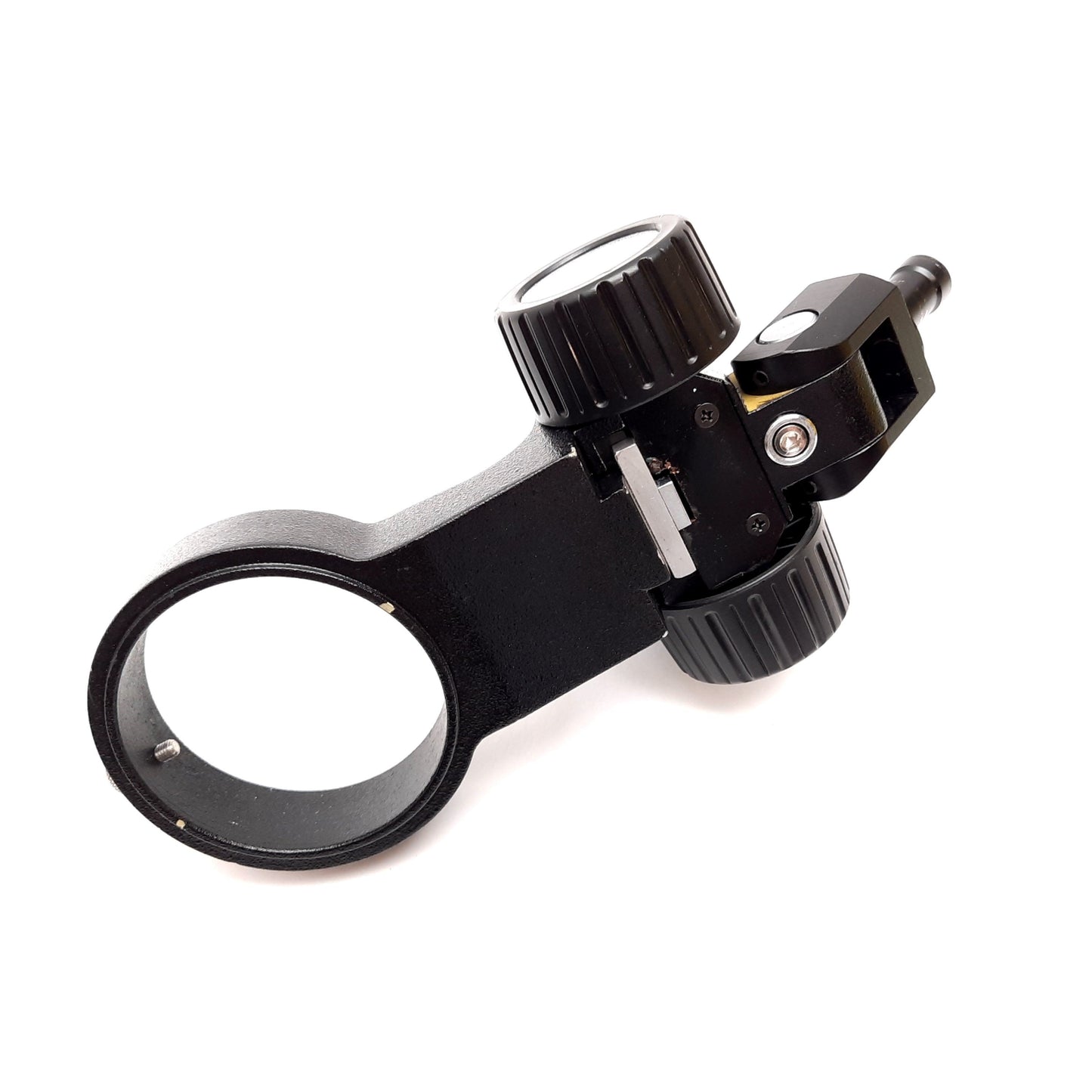 Used Adjustable Stereo-Microscope Focus Arm Mount, 50mm Travel, Ø76mm Ring Yoke ID