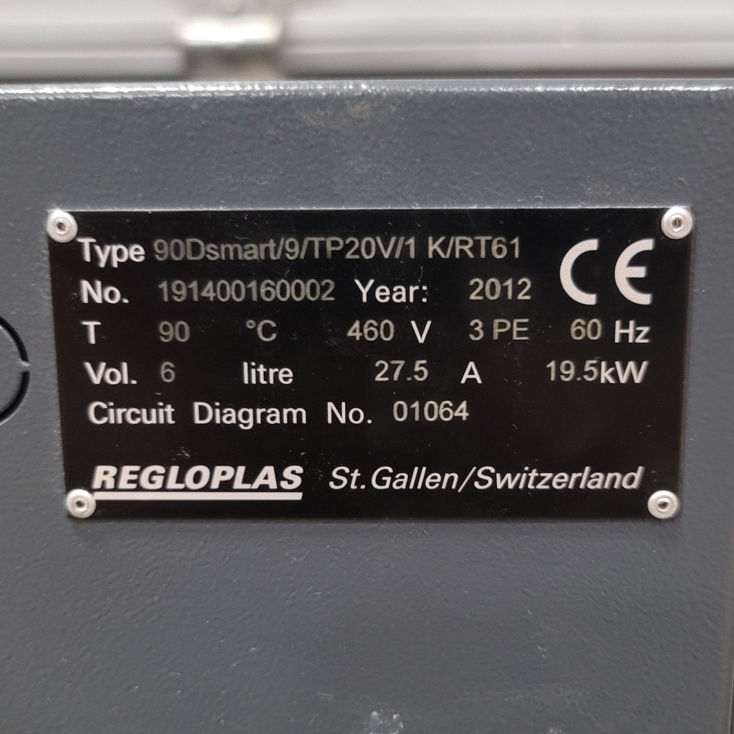Used REGLOPLAS 90Dsmart/9/TP20V/1 K/RT61 90 Smart Dual Temperature Control Unit, 460V